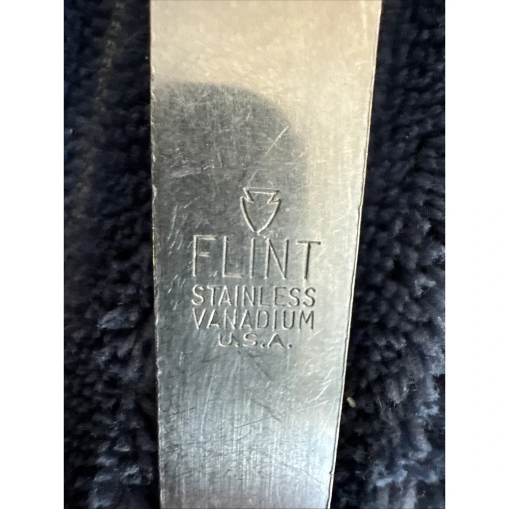 Flint Arrowhead Slotted Spoon Serving Logo USA Stainless Vanadium 11.5